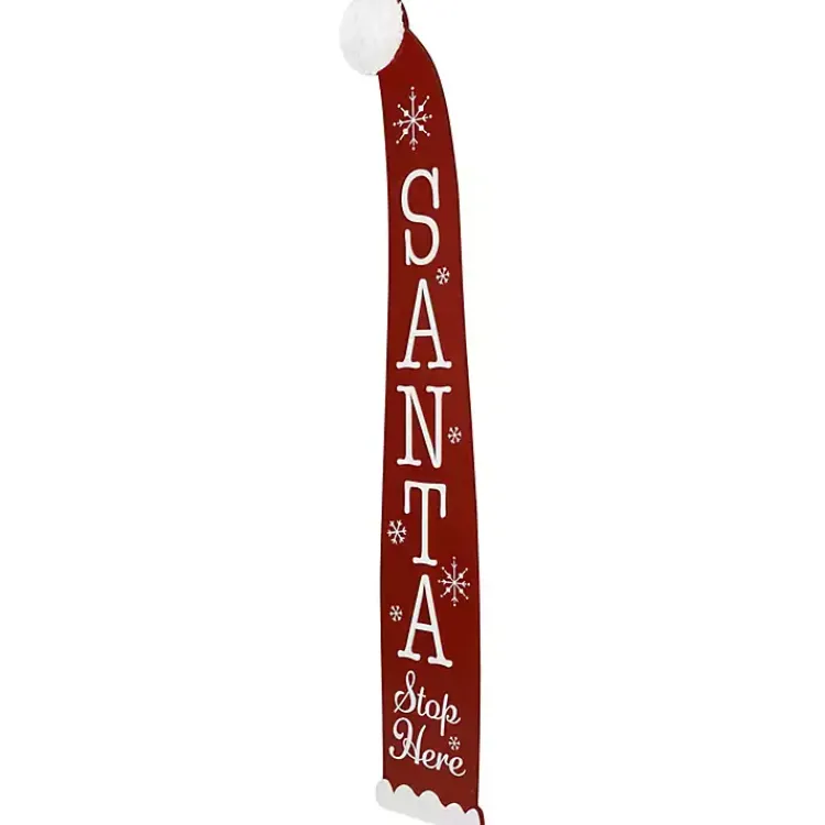 Outdoor Christmas Decorations>Kirklands Home Santa Stop Here Porch Board