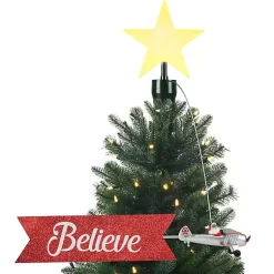 Christmas Tree Decorations>Kirklands Home Santa's Plane Animated Pre-Lit Tree Topper