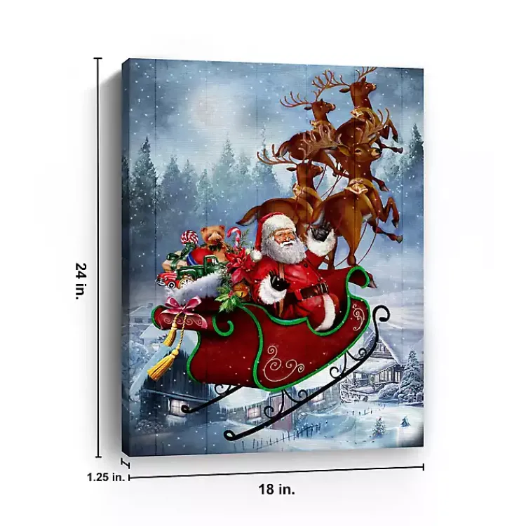 Christmas Art & Wall Decor>Kirklands Home Santa's Take Off Canvas Art Print