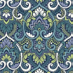Kirklands Home Sapphire Damask Luxe Outdoor Dining Chair Cushion Blue Sale