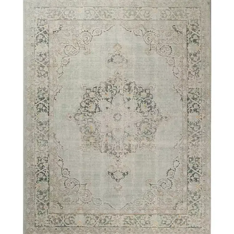 Kirklands Home Sea Vintage Medallion Area Rug, 2x3 Green New