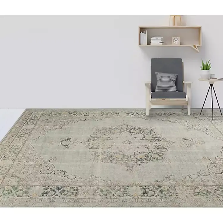 Kirklands Home Sea Vintage Medallion Area Rug, 2x3 Green New