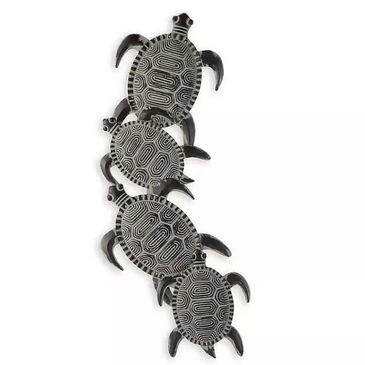 Kirklands Home Sea Turtle Metal Plaque Black New