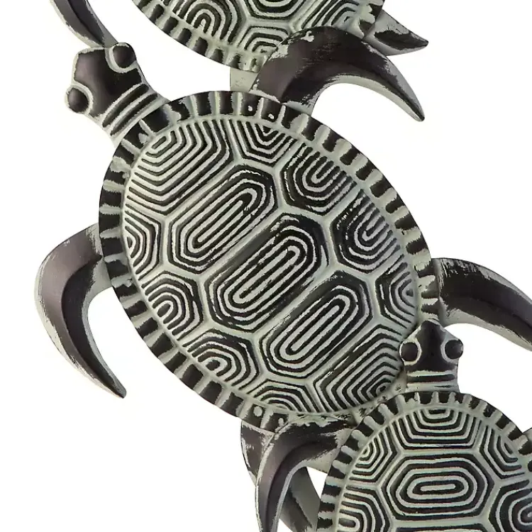 Kirklands Home Sea Turtle Metal Plaque Black New