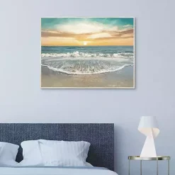 Kirklands Home Seafoam Sunrise Framed Canvas Art Print Clearance