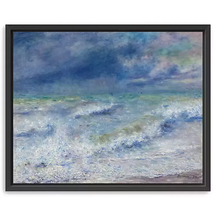 Kirklands Home Seascape Framed Canvas Art Print, 26x32 Blue Clearance