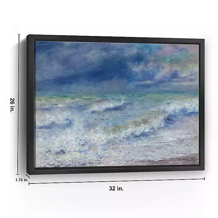 Kirklands Home Seascape Framed Canvas Art Print, 26x32 Blue Clearance