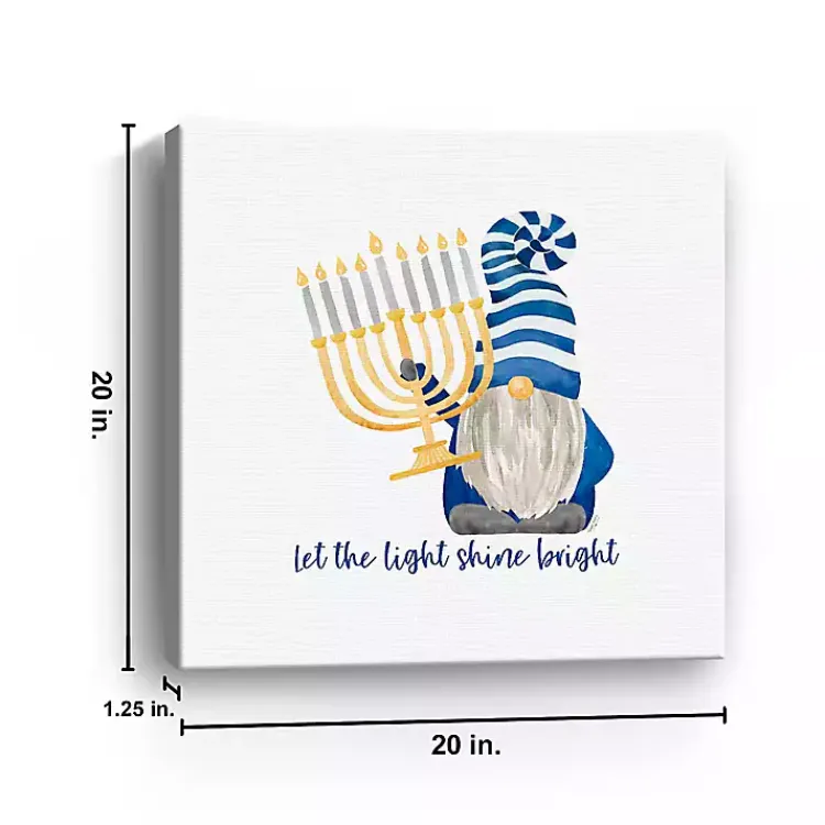 Hanukkah Decorations>Kirklands Home Shine Bright Menorah Gnome Canvas Art Print