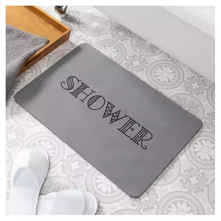 Kirklands Home Shower Stone Bath Mat Gray Online