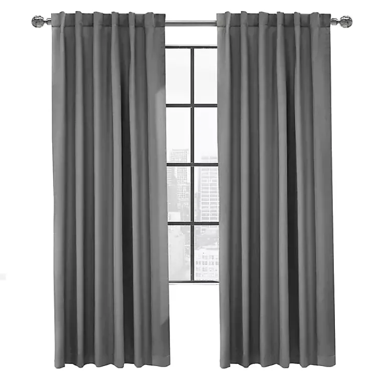 Kirklands Home Silver Baxter Blackout Curtain Panel, 95 in. Gray