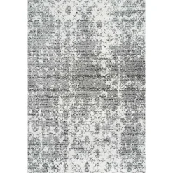 Kirklands Home Silver Deena Abstract Area Rug, 7x9 New