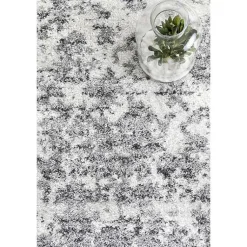 Kirklands Home Silver Deena Abstract Area Rug, 7x9 New