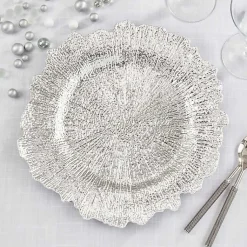 Kirklands Home Elegance Starburst Chargers, Set of 4 Silver