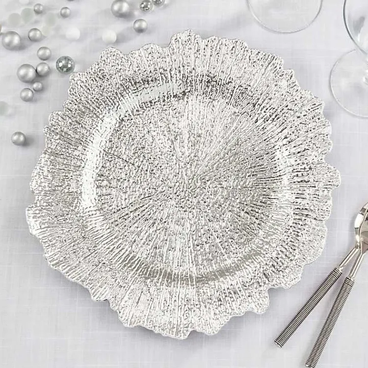 Kirklands Home Elegance Starburst Chargers, Set of 4 Silver