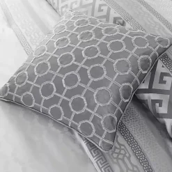 Kirklands Home Silver Geometric Stripes 7-pc. King Comforter Set Clearance