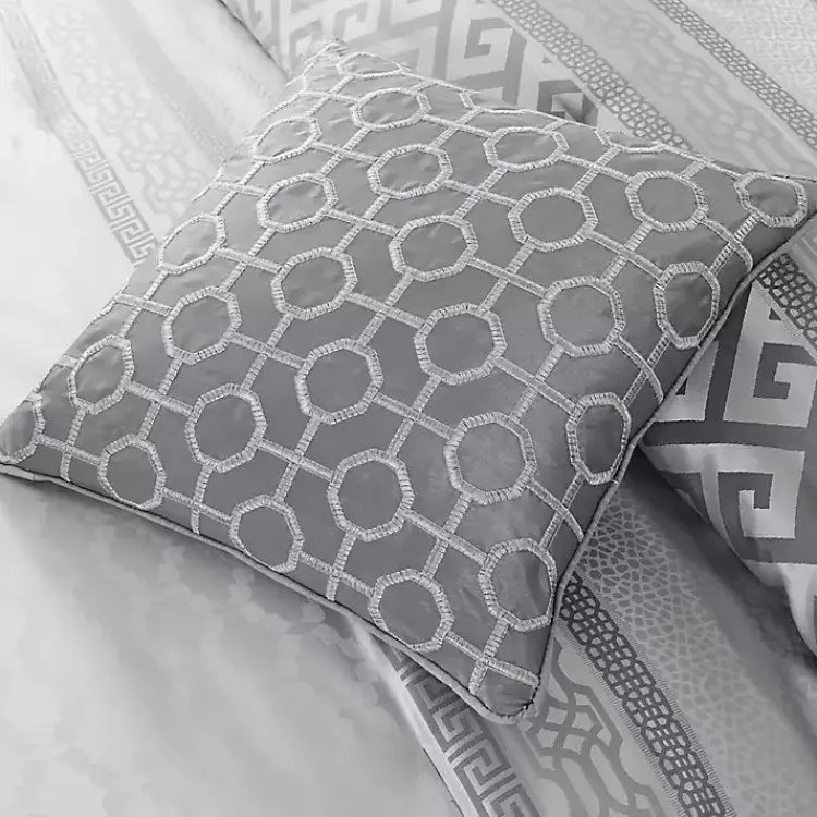 Kirklands Home Silver Geometric Stripes 7-pc. King Comforter Set Clearance