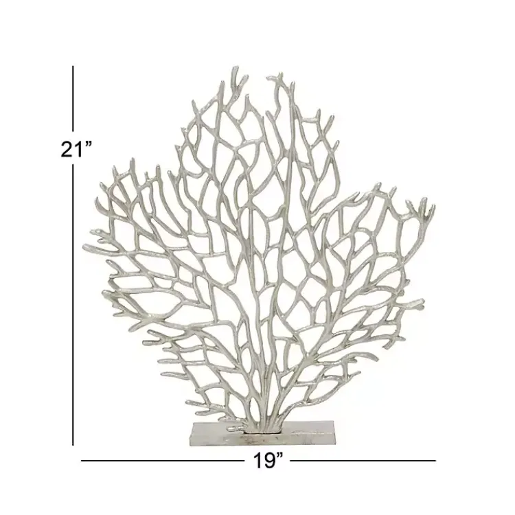 Statues & Figurines>Kirklands Home Metallic Coastal Branch Statue Silver