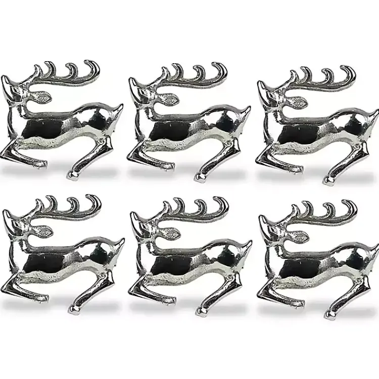 Christmas Dining & Entertaining>Kirklands Home Stag Napkin Rings, Set of 6 Silver