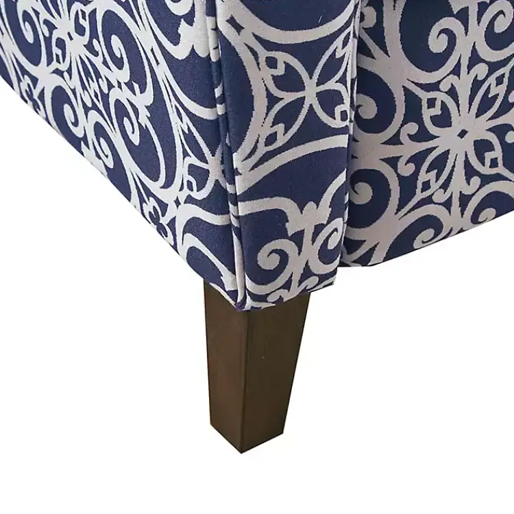 Kirklands Home Sky Fretwork Upholstered High Back Recliner Blue