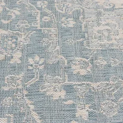 Kirklands Home Sky Medallion Lava Indoor/Outdoor Area Rug, 5x7 Blue Outlet