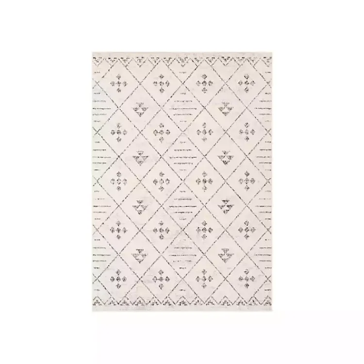 Kirklands Home Slate Gray Diamond Print Area Rug, 5x7 Clearance