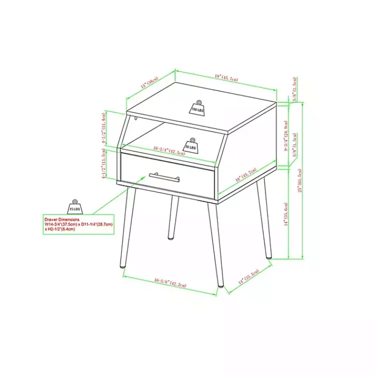 Kirklands Home Slate Open Storage Accent Table Gray Sale