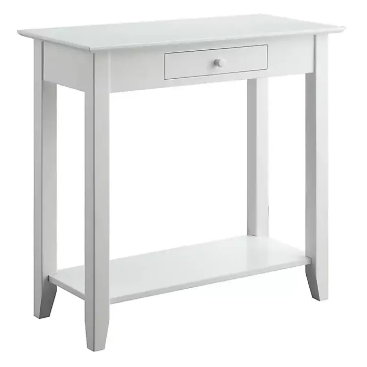Kirklands Home Slim Single Drawer Console Table White New