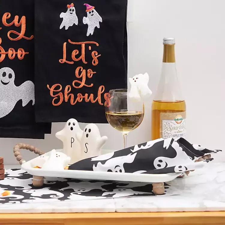 Halloween>Kirklands Home Smiling Ghost Halloween Placemats, Set of 6