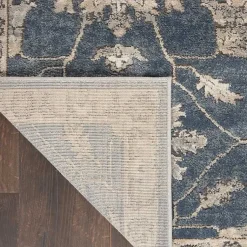 Kirklands Home Smokey Blue and Ivory Floral Area Rug, 6x9 Hot