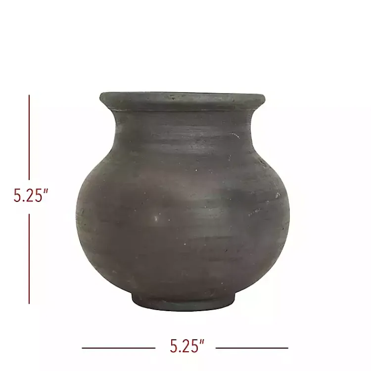 Vases>Kirklands Home Smoky Terracotta Vase, 5 in. Black