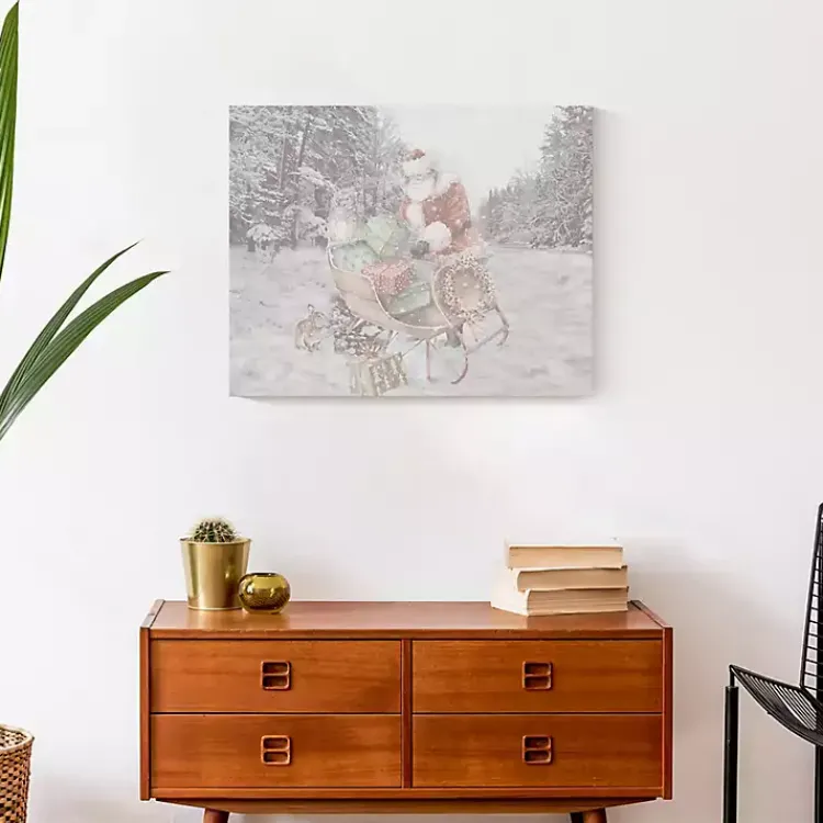 Christmas Art & Wall Decor>Kirklands Home Snowy Sleigh Christmas Canvas Art Print