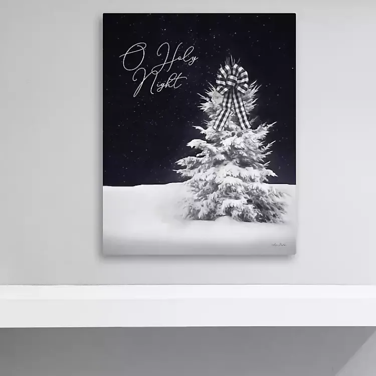 Christmas Art & Wall Decor>Kirklands Home Snowy Tree O Holy Night Canvas Art Print