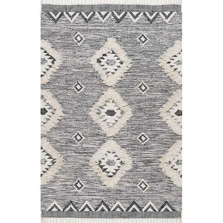 Kirklands Home Sofia Moroccan Fringe Area Rug, 5x8 Gray Hot