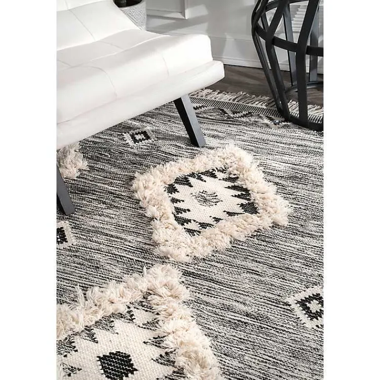 Kirklands Home Sofia Moroccan Fringe Area Rug, 5x8 Gray Hot
