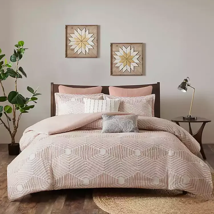 Kirklands Home Soft Pink Tufted Full/Queen 3-pc. Comforter Set