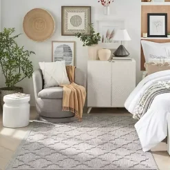 Kirklands Home Soft Silver Trellis Outdoor Area Rug, 4x6 Discount