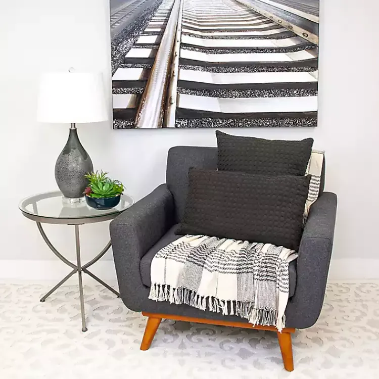 Pillows>Kirklands Home Solid Charcoal Textured Pillow Gray