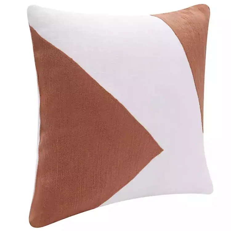 Pillows>Kirklands Home Spice & Ivory Geometric Colorblock Throw Pillow Orange
