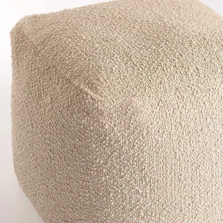 Poufs & Floor Cushions>Kirklands Home Square Sand Boucle Pouf Tan