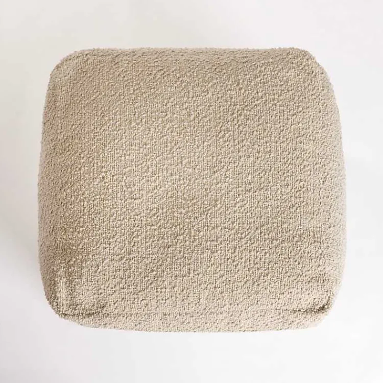 Poufs & Floor Cushions>Kirklands Home Square Sand Boucle Pouf Tan