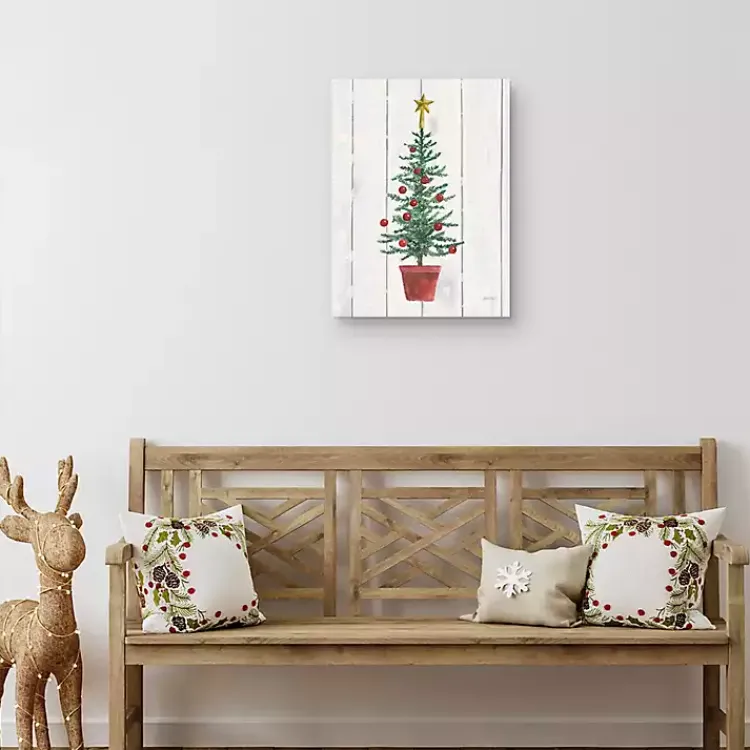 Christmas Art & Wall Decor>Kirklands Home Stars & Christmas Tree Canvas Art Print