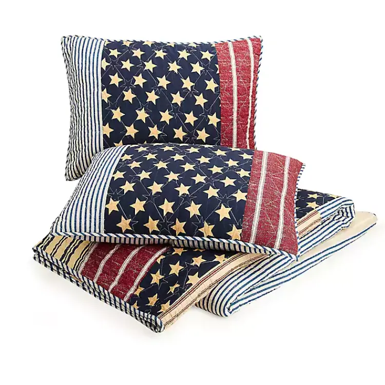 Kirklands Home Stars and Striped Patch 3-pc. King Quilt Set