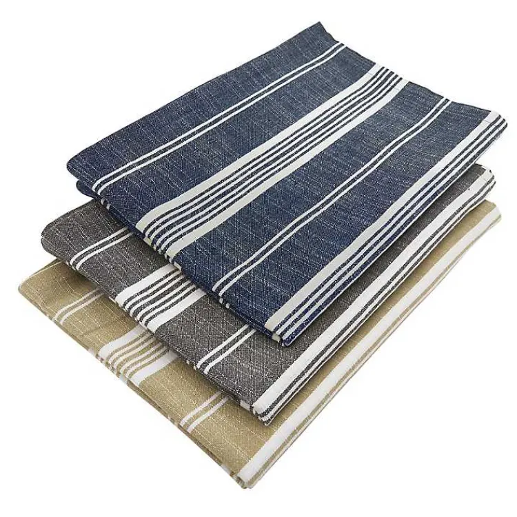 Kirklands Home Stone Gray Thin Striped Table Runner