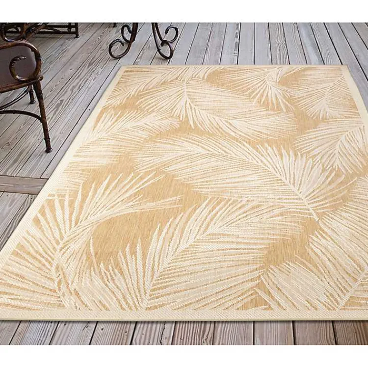 Kirklands Home Sunlight Palm Leaves Outdoor Area Rug, 6x9 Clearance