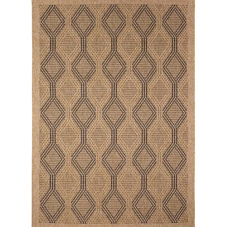 Kirklands Home Tan & Black Diamonds Indoor/Outdoor Area Rug, 5x7 Best