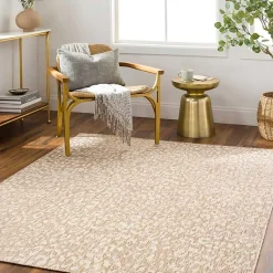 Kirklands Home Tan Amur Outdoor Rug, 6x9 New