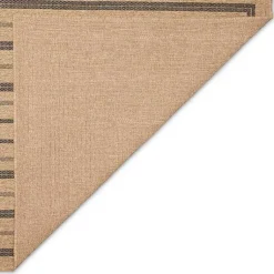 Kirklands Home Tan and Black Framed Indoor/Outdoor Area Rug, 7X9 Clearance