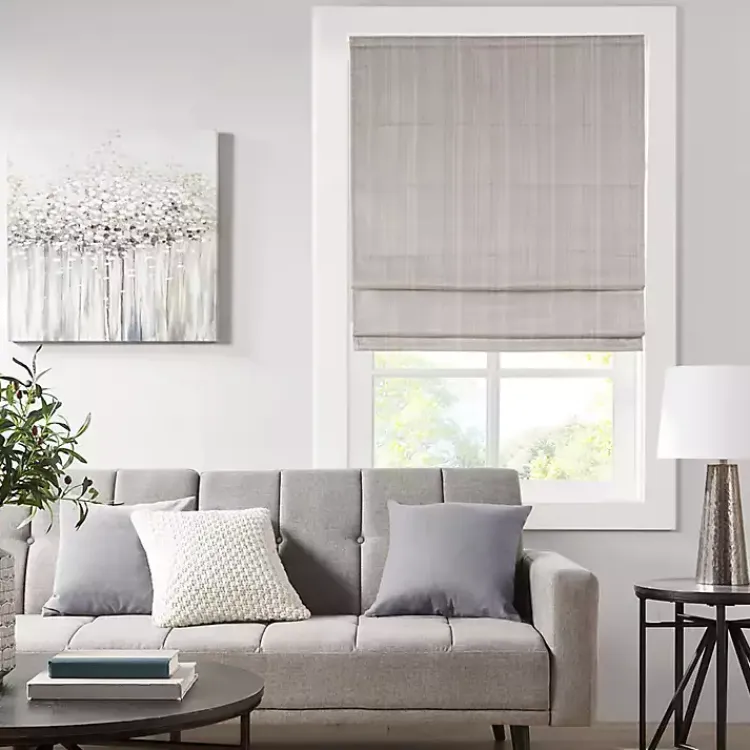 Kirklands Home Basketweave Cordless Roman Shade, 33 in. Tan Clearance
