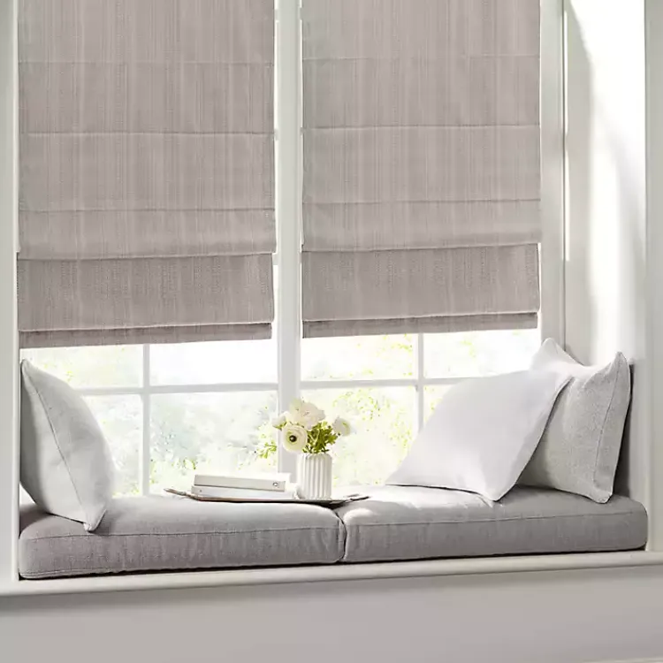 Kirklands Home Basketweave Cordless Roman Shade, 33 in. Tan Clearance