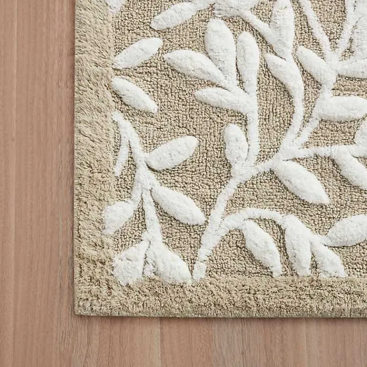Kirklands Home Tan Botanical Cotton Bath Mat, 34 in. Best
